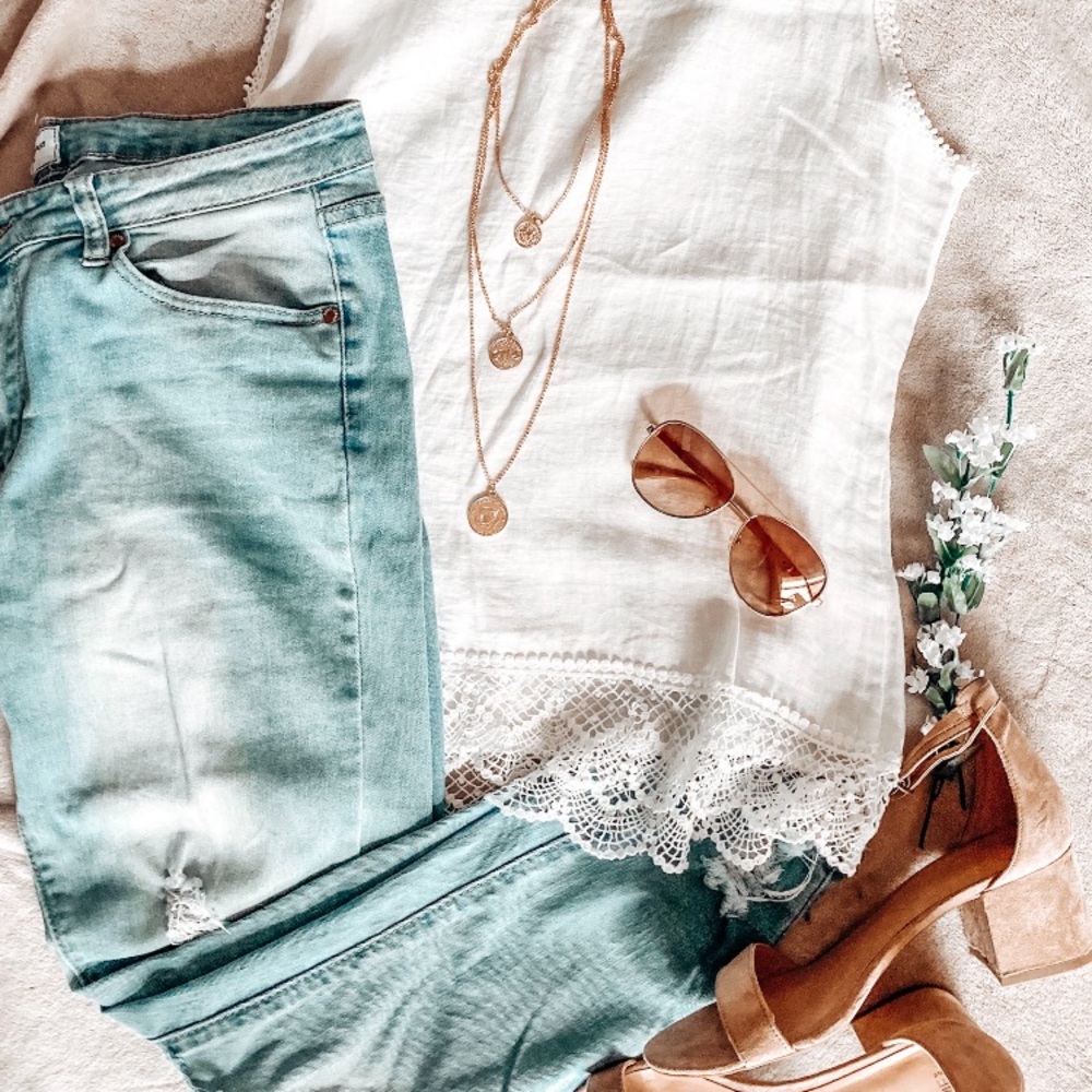 Laura Bianchi White Linen Top Size M